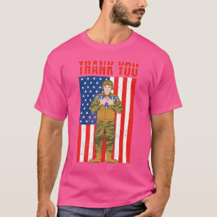 Amerikaanse vlag veteraan patriot soldaat American T-shirt