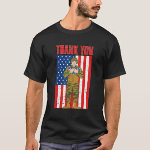 Amerikaanse vlag veteraan patriot soldaat American T-shirt
