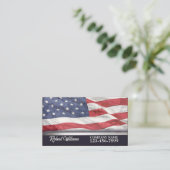 Amerikaanse Vlag Veteraan Patriottisch Visitekaartje (Staand voorkant)
