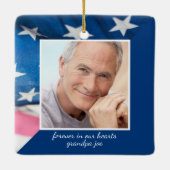 Amerikaanse vlag Veteraan Patriottische Memorial F Keramisch Ornament (Achterkant)