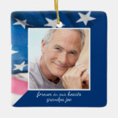 Amerikaanse vlag Veteraan Patriottische Memorial F Keramisch Ornament (Voorkant)