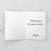 Amerikaanse vlag veteraan soldaat feestdagen kaart (Binnen)