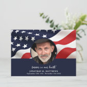 Amerikaanse vlag Veteran Foto Memorial Bedankkaart (Staand voorkant)