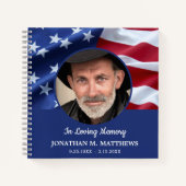 Amerikaanse vlag Veteran Memorial Funeral Guest Bo Notitieboek (Voorkant)