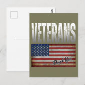 AMERIKAANSE VLAG VETERANEN BEDANKT 4 JULI  BRIEFKAART (Voorkant / Achterkant)
