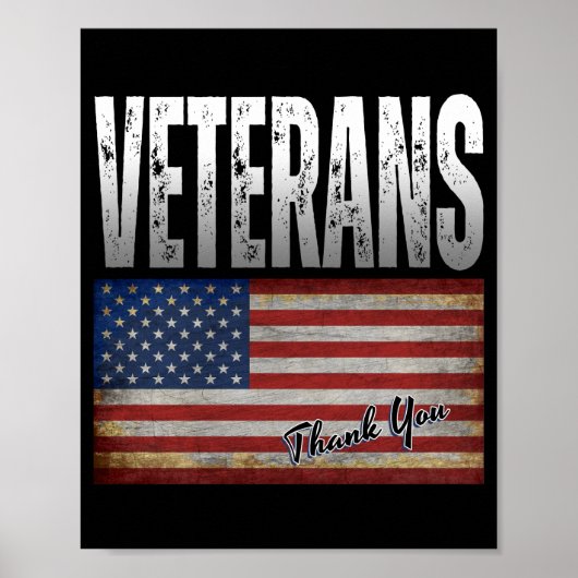 AMERIKAANSE VLAG VETERANEN BEDANKT 4 JULI POSTER (Voorkant)