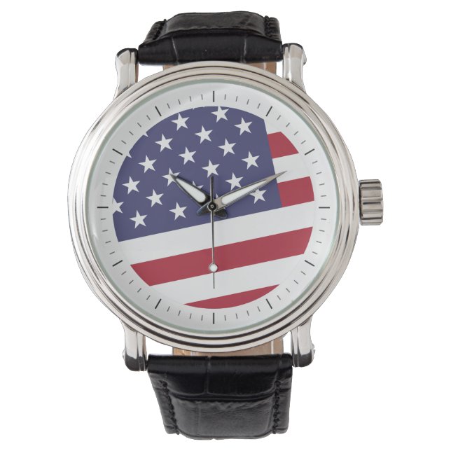 Amerikaanse vlag - Vier de VS van een Horloge (Voorkant)