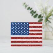 Amerikaanse vlag Vierde Briefkaart juli Glitter (Staand voorkant)