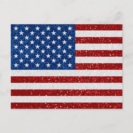 Amerikaanse vlag Vierde Briefkaart juli Glitter (Voorkant)