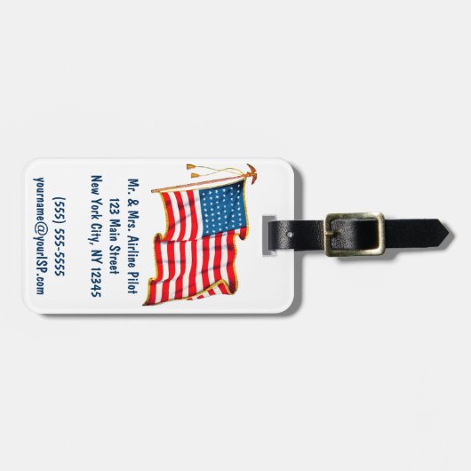  Amerikaanse vlag, vierde juli Bagagelabel (Voorkant horizontaal)