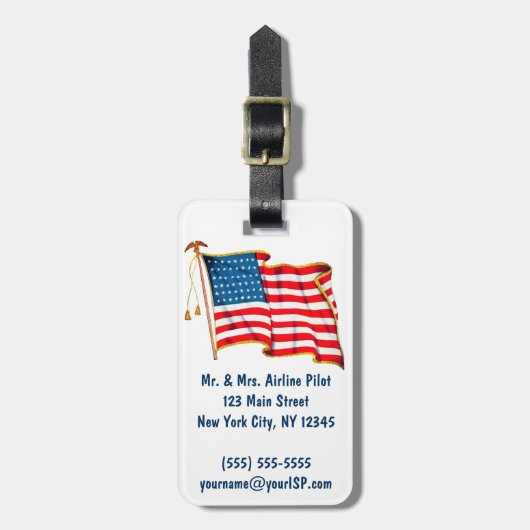 Amerikaanse vlag, vierde juli Bagagelabel (Voorkant verticaal)