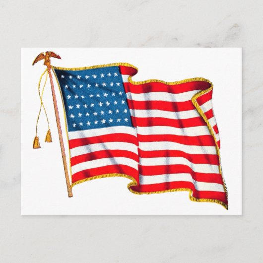  Amerikaanse vlag, vierde juli Briefkaart (Voorkant)