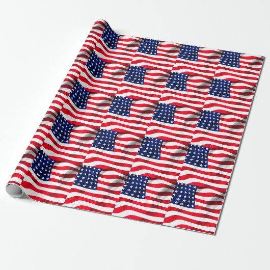 Amerikaanse vlag Vierde juli Cadeaupapier (Uitgerold)