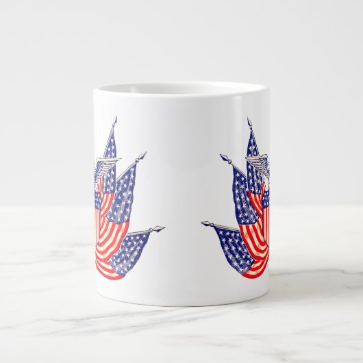 Amerikaanse vlag, vierde juli Grote Koffiekop (Voorkant)