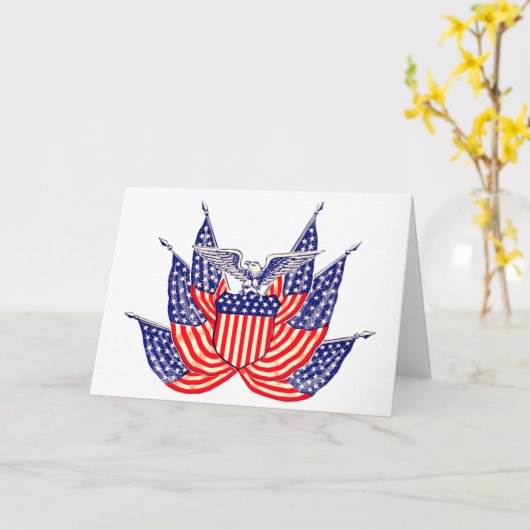  Amerikaanse vlag, vierde juli Kaart (Gele Bloem)