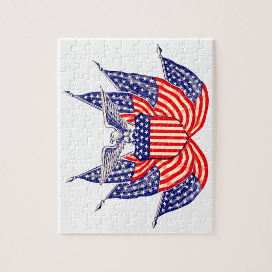  Amerikaanse vlag, vierde juli Legpuzzel (Verticaal)