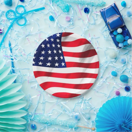 Amerikaanse vlag Vierde juli Papieren Bordje (Feest)