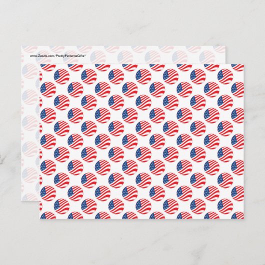 Amerikaanse vlag Vierde juli Patriottisch Briefkaart (Voorkant / Achterkant)