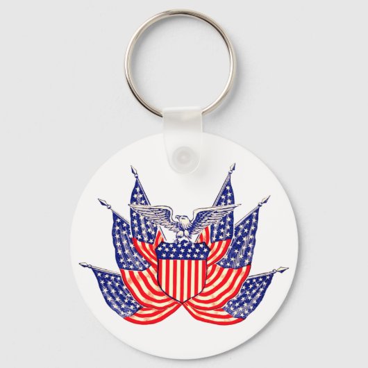  Amerikaanse vlag, vierde juli Sleutelhanger (Voorkant)