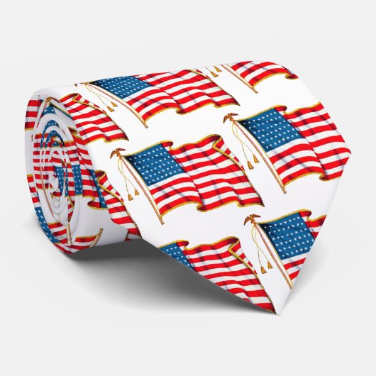  Amerikaanse vlag, vierde juli Stropdas (Opgerold)