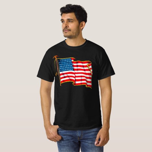  Amerikaanse vlag, vierde juli T-shirt (Voorkant volledig)