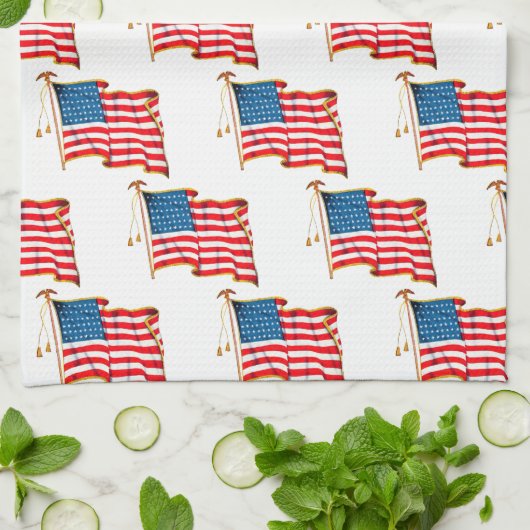 Amerikaanse vlag, vierde juli Theedoek (Gevouwen)