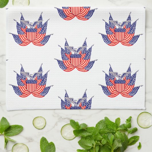  Amerikaanse vlag, vierde juli Theedoek (Gevouwen)