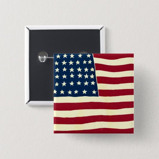  Amerikaanse vlag, vierde juli Vierkante Button 5,1 Cm (Voorkant /achterkant)