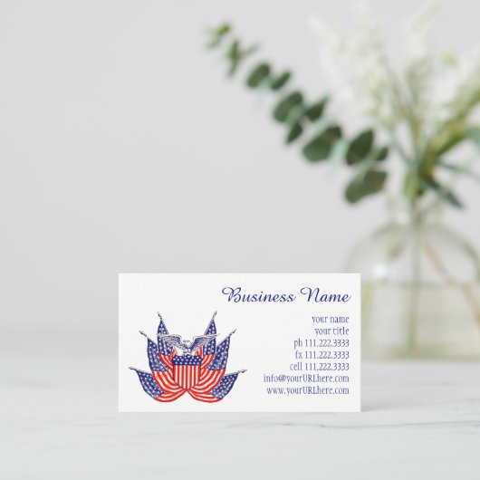  Amerikaanse vlag, vierde juli Visitekaartje (Staand voorkant)