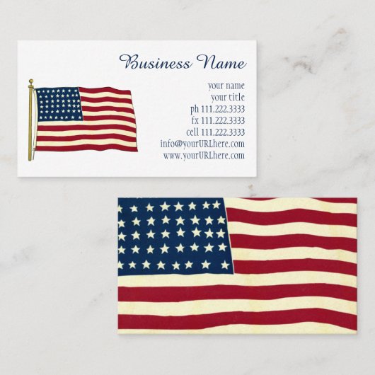  Amerikaanse vlag, vierde juli Visitekaartje (Voorkant / Achterkant)