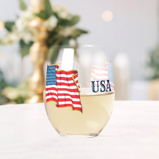  Amerikaanse vlag, vierde juli Wijnglas Zonder Voet (Insitu (Huwelijk))