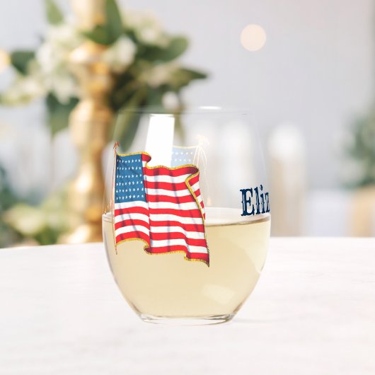  Amerikaanse vlag, vierde juli Wijnglas Zonder Voet (Insitu (Huwelijk))