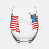  Amerikaanse vlag, vierde juli Wijnglas Zonder Voet (Rechts)