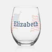  Amerikaanse vlag, vierde juli Wijnglas Zonder Voet (Links)