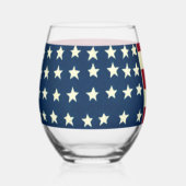  Amerikaanse vlag, vierde juli Wijnglas Zonder Voet (Voorkant)