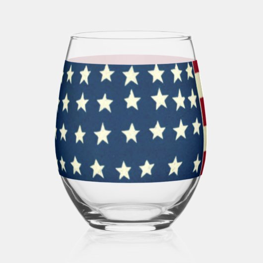  Amerikaanse vlag, vierde juli Wijnglas Zonder Voet (Voorkant)
