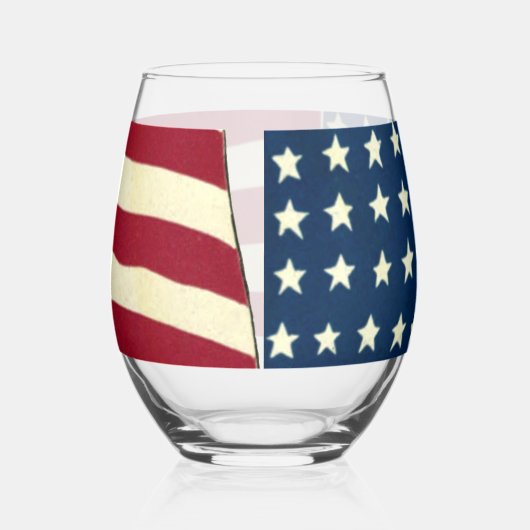  Amerikaanse vlag, vierde juli Wijnglas Zonder Voet (Rechts)