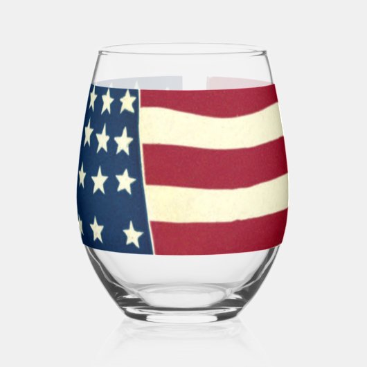  Amerikaanse vlag, vierde juli Wijnglas Zonder Voet (Links)