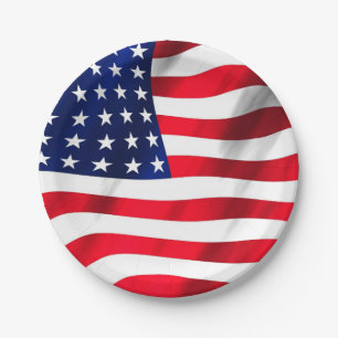 Amerikaanse vlag vierde partij juli papieren bordje