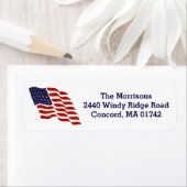 Amerikaanse Vlag Vierde van Juli Klassiek Adres Etiket (Insitu)