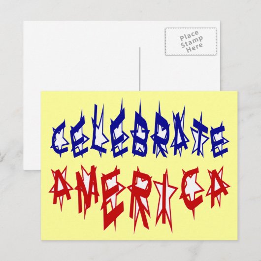 Amerikaanse vlag vieren #2 briefkaart (Voorkant / Achterkant)