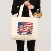 Amerikaanse vlag vieren grote tote bag (Voorkant (product))