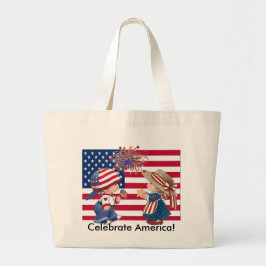 Amerikaanse vlag vieren grote tote bag