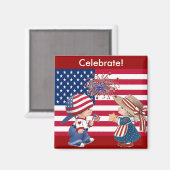 Amerikaanse vlag vieren magneet (Voorkant / Achterkant)