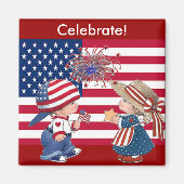 Amerikaanse vlag vieren magneet (Voorkant)