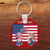 Amerikaanse vlag vieren sleutelhanger (Voorkant)