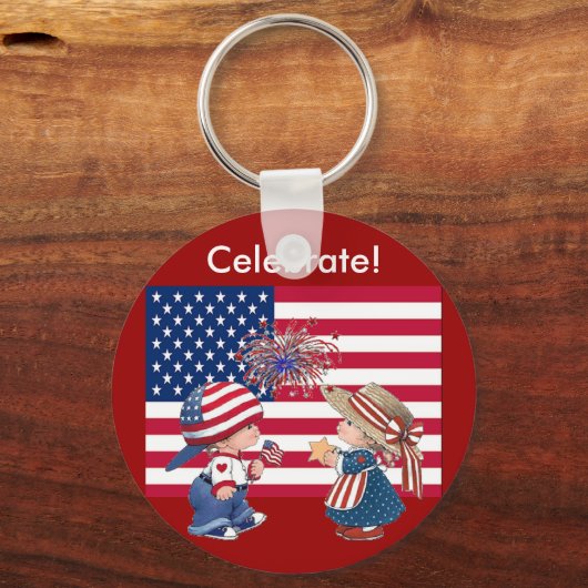 Amerikaanse vlag vieren sleutelhanger (Voorkant)