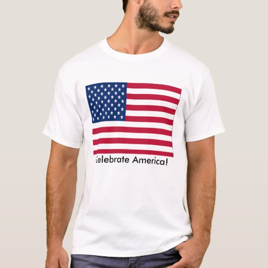 Amerikaanse vlag vieren t-shirt (Voorkant)