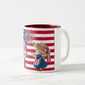Amerikaanse vlag vieren tweekleurige koffiemok (Voorkant rechts)