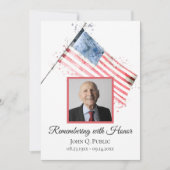 Amerikaanse Vlag Viering van het Leven Herdenkings Kaart (Voorkant)